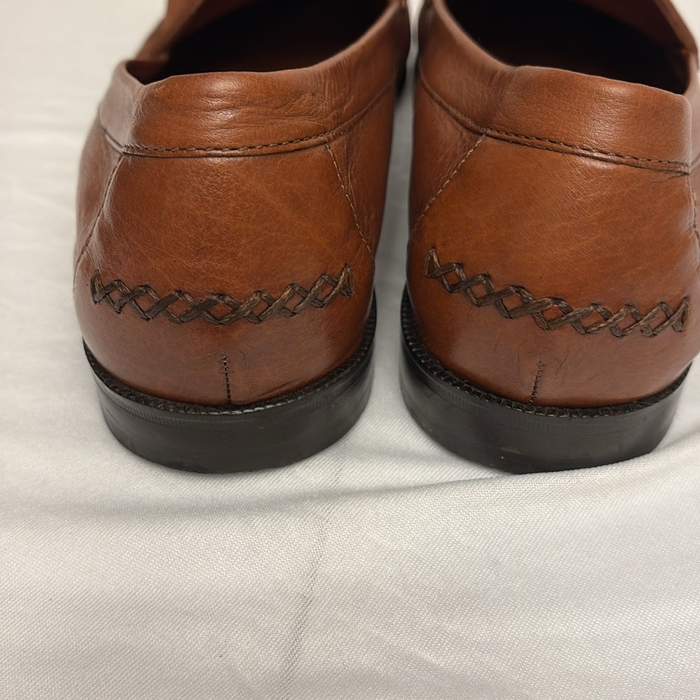 Cole Haan Resort collection loafers leather braided/tasseled slight heel Sz 12D - Picture 3 of 9